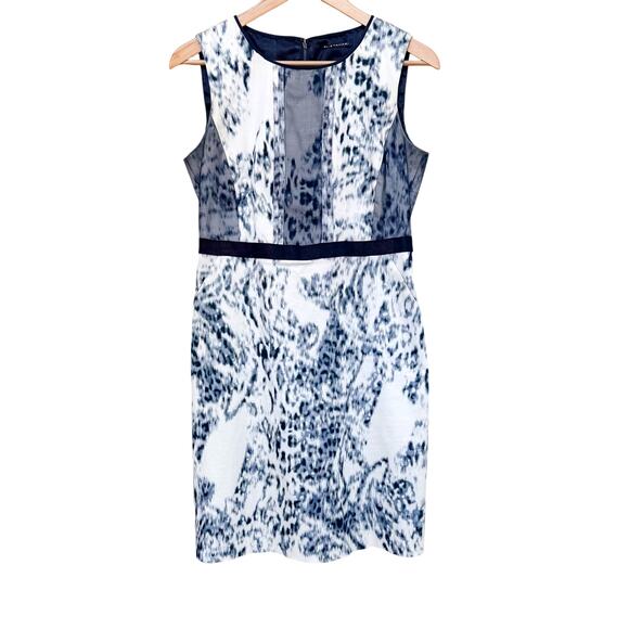 Elie Tahari Dress sz 4 B&W Animal Print Sleeveless Wedding Shower Event Business - Picture 1 of 9